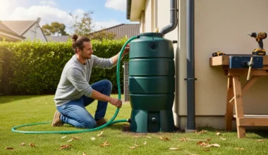 Jak przyłączyć zbiornik do systemu rynien dachowych